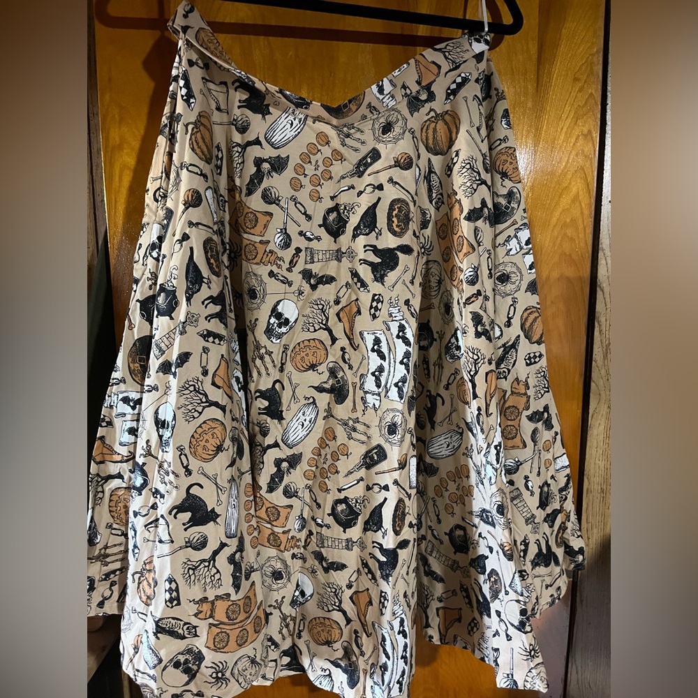 Unique Vintage/magnolia park Halloween Print pinup Skirt